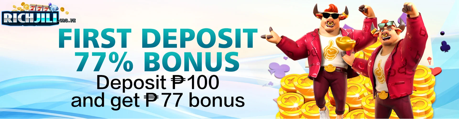 RICHJILI First Deposit 77̀̀% Bonus